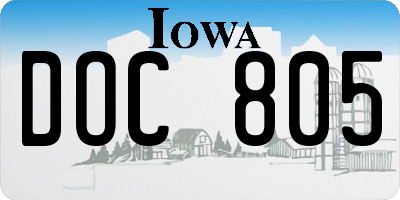 IA license plate DOC805