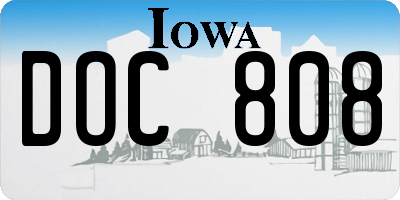 IA license plate DOC808