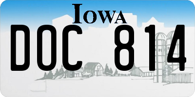 IA license plate DOC814