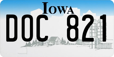 IA license plate DOC821
