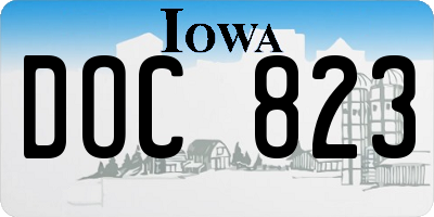 IA license plate DOC823