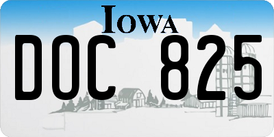 IA license plate DOC825