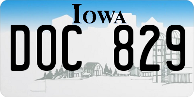 IA license plate DOC829