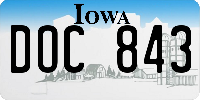 IA license plate DOC843