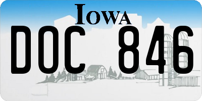 IA license plate DOC846