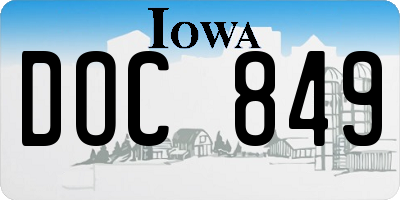 IA license plate DOC849