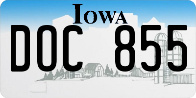IA license plate DOC855