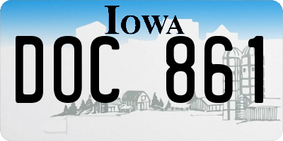 IA license plate DOC861