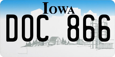 IA license plate DOC866