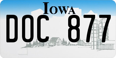 IA license plate DOC877