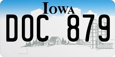 IA license plate DOC879
