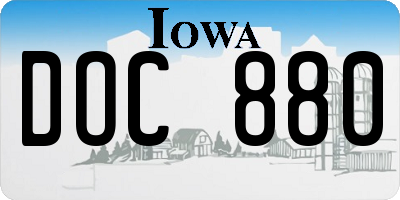 IA license plate DOC880