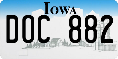 IA license plate DOC882