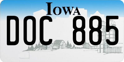 IA license plate DOC885