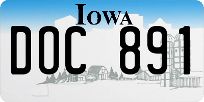 IA license plate DOC891