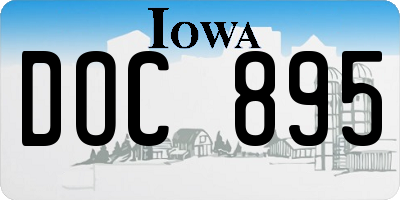 IA license plate DOC895