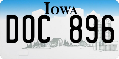 IA license plate DOC896