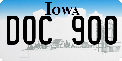 IA license plate DOC900