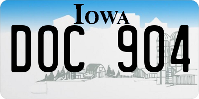 IA license plate DOC904