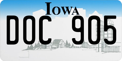 IA license plate DOC905