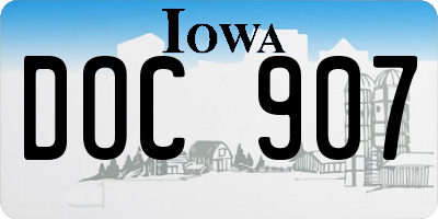 IA license plate DOC907