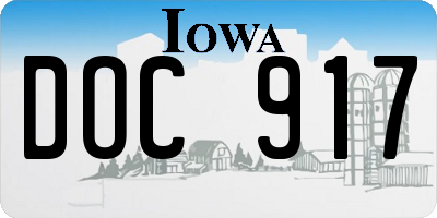 IA license plate DOC917