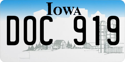 IA license plate DOC919
