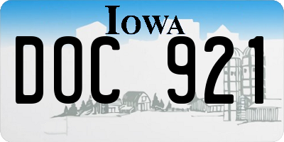 IA license plate DOC921