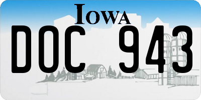 IA license plate DOC943
