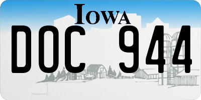 IA license plate DOC944