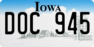 IA license plate DOC945