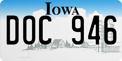 IA license plate DOC946