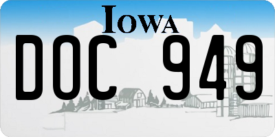 IA license plate DOC949