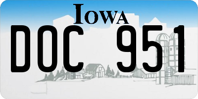 IA license plate DOC951