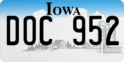IA license plate DOC952