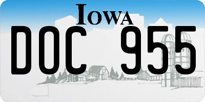 IA license plate DOC955