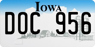 IA license plate DOC956