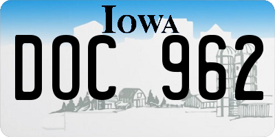 IA license plate DOC962