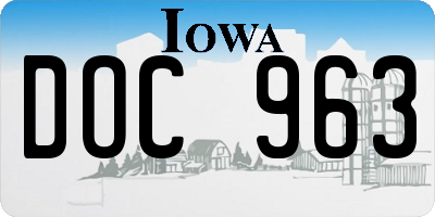 IA license plate DOC963