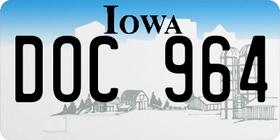 IA license plate DOC964
