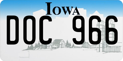 IA license plate DOC966