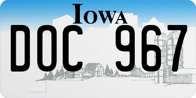 IA license plate DOC967