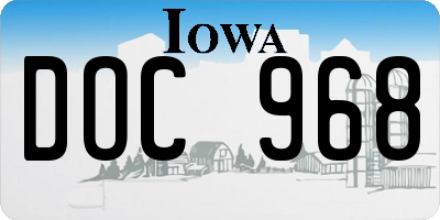 IA license plate DOC968