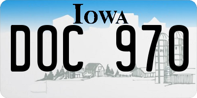 IA license plate DOC970
