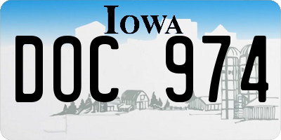 IA license plate DOC974