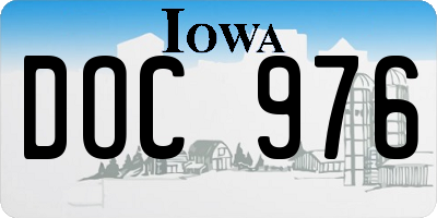 IA license plate DOC976