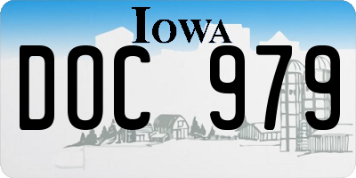 IA license plate DOC979