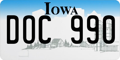 IA license plate DOC990