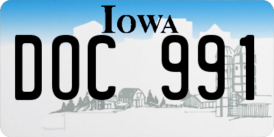 IA license plate DOC991