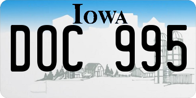 IA license plate DOC995